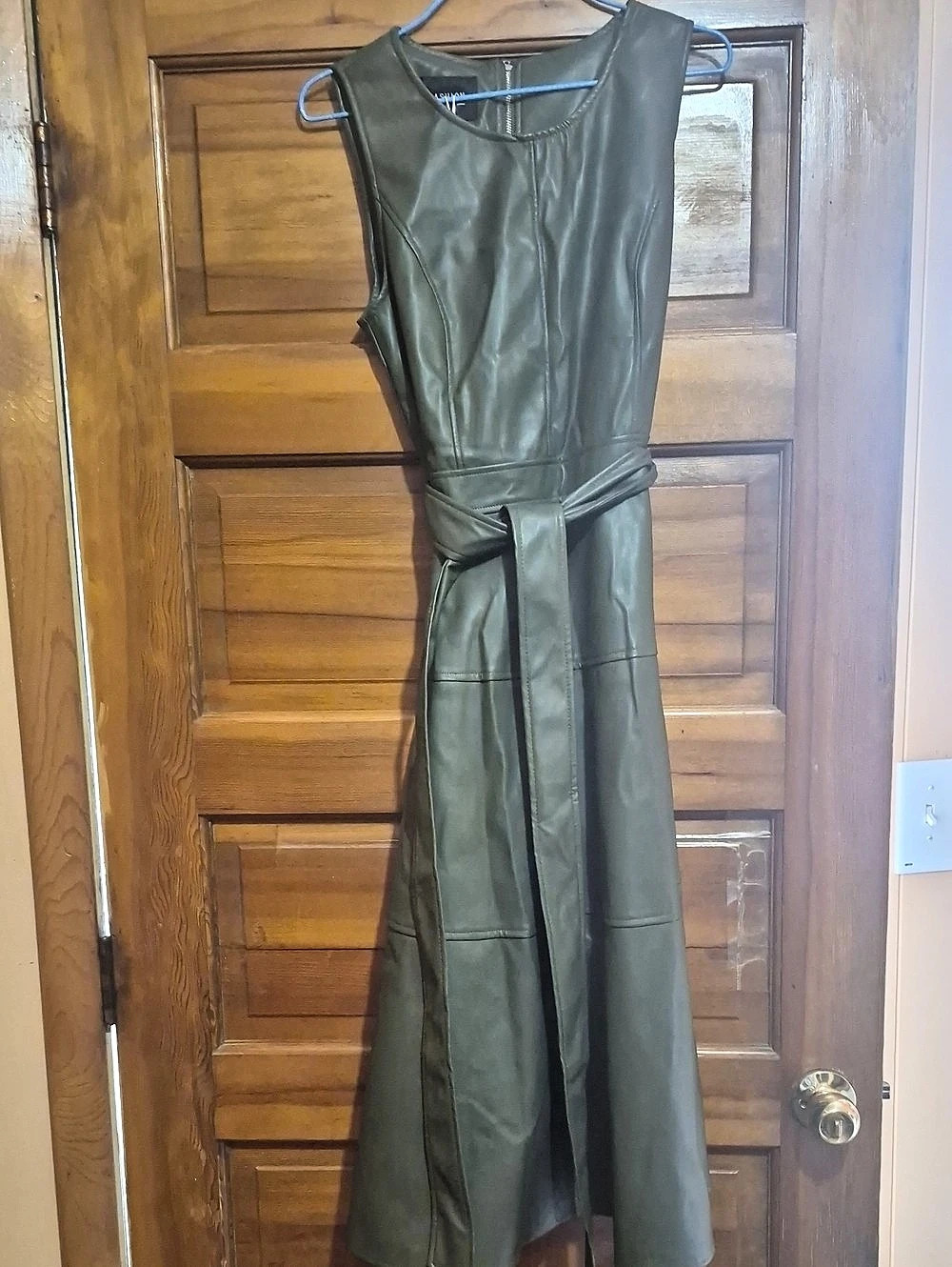 Chartou Faux Leather Maxi Dress Size Medium NWT